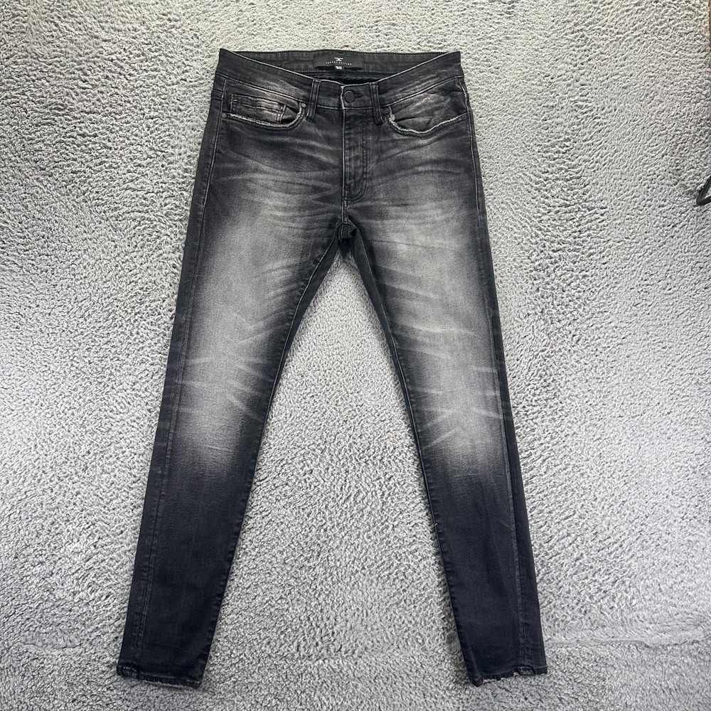 Jordan Craig Ross Jeans Mens 32x32 Black Cotton Denim Tapered Leg Faded Stretch